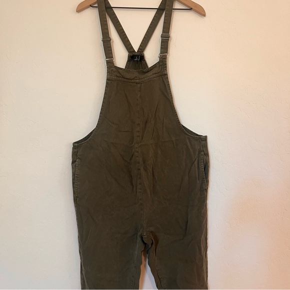 Pregnancy Tencel Olive Green Overalls with pockets - Picture 1 of 4